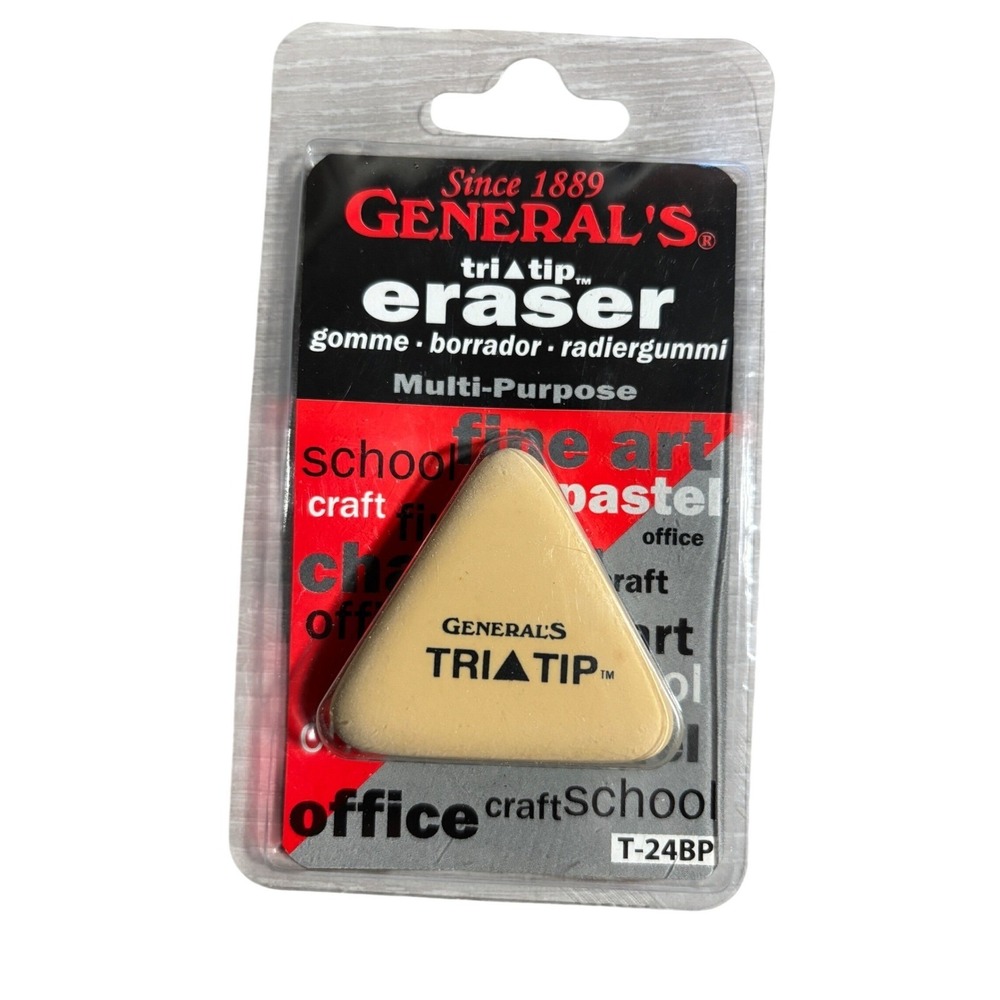 General's Tri-Tip Eraser Multi-Purpose Fine Art‎ Pastel Charcoal T-24BP NEW